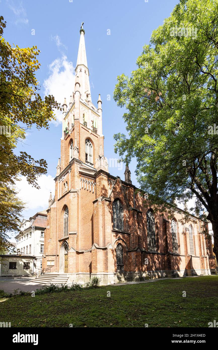 Riga, Latvia. 22 August 2021. A view of the St. Saviour's Anglican ...