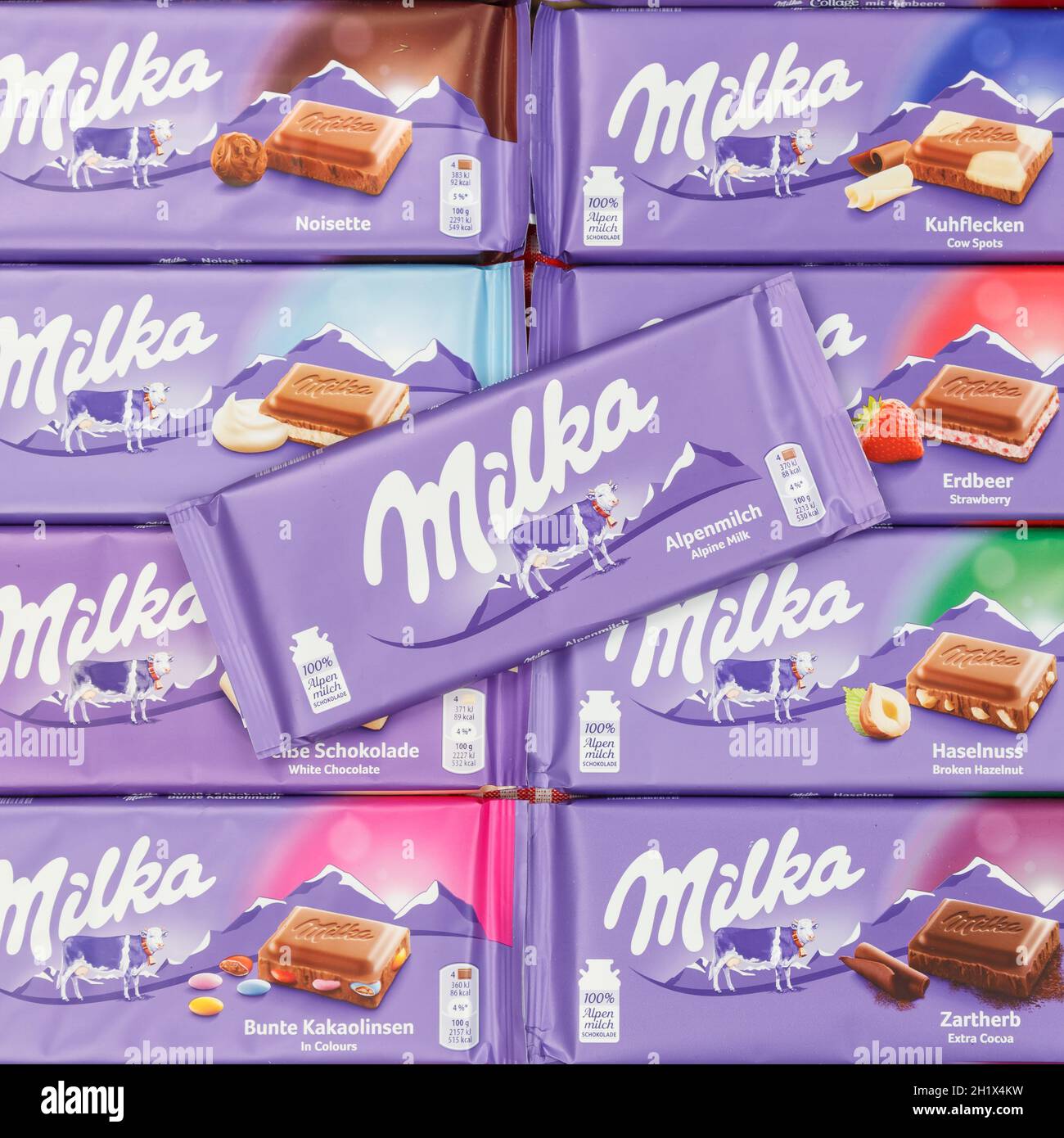 Stuttgart, Germany March 3, 2021 Milka chocolate chocolates