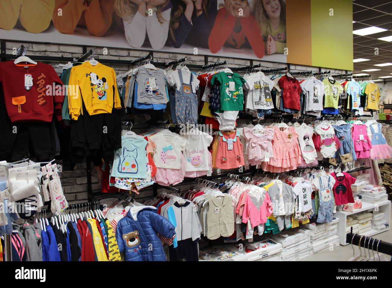 Antalya, Turkey - May 11, 2021: Fashion boutique with children's clothes at  Antalya, Turkey - May 11, 2021 Stock Photo - Alamy