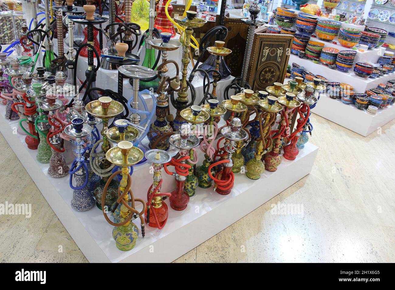 Hookah in souvenir shop at Antalya, Turkey Stock Photo Alamy