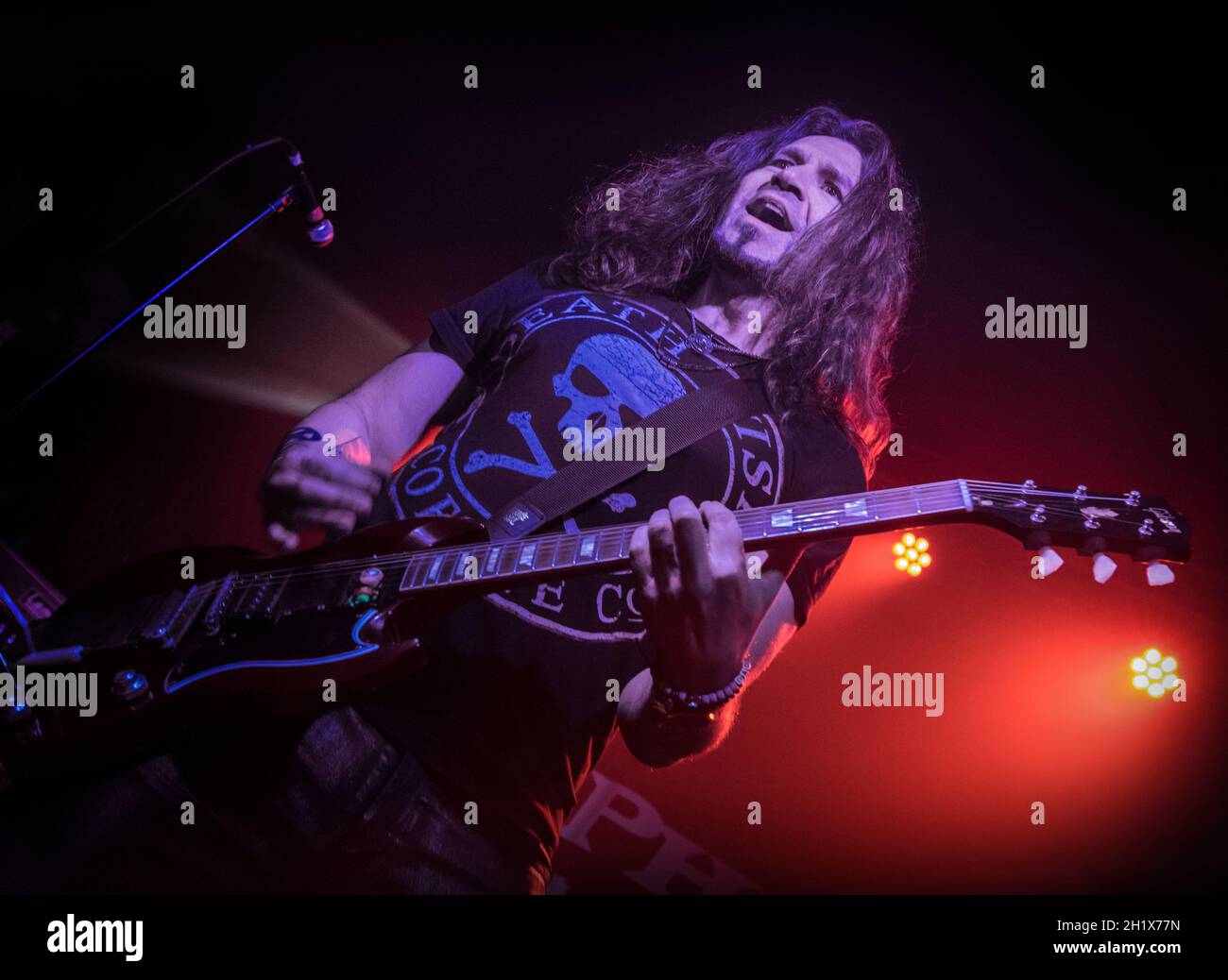 Phil X & The Drills live in concert at Birmingham O2 Academy 3, UK, March 12th, 2020. Live music photography. Stock Photo