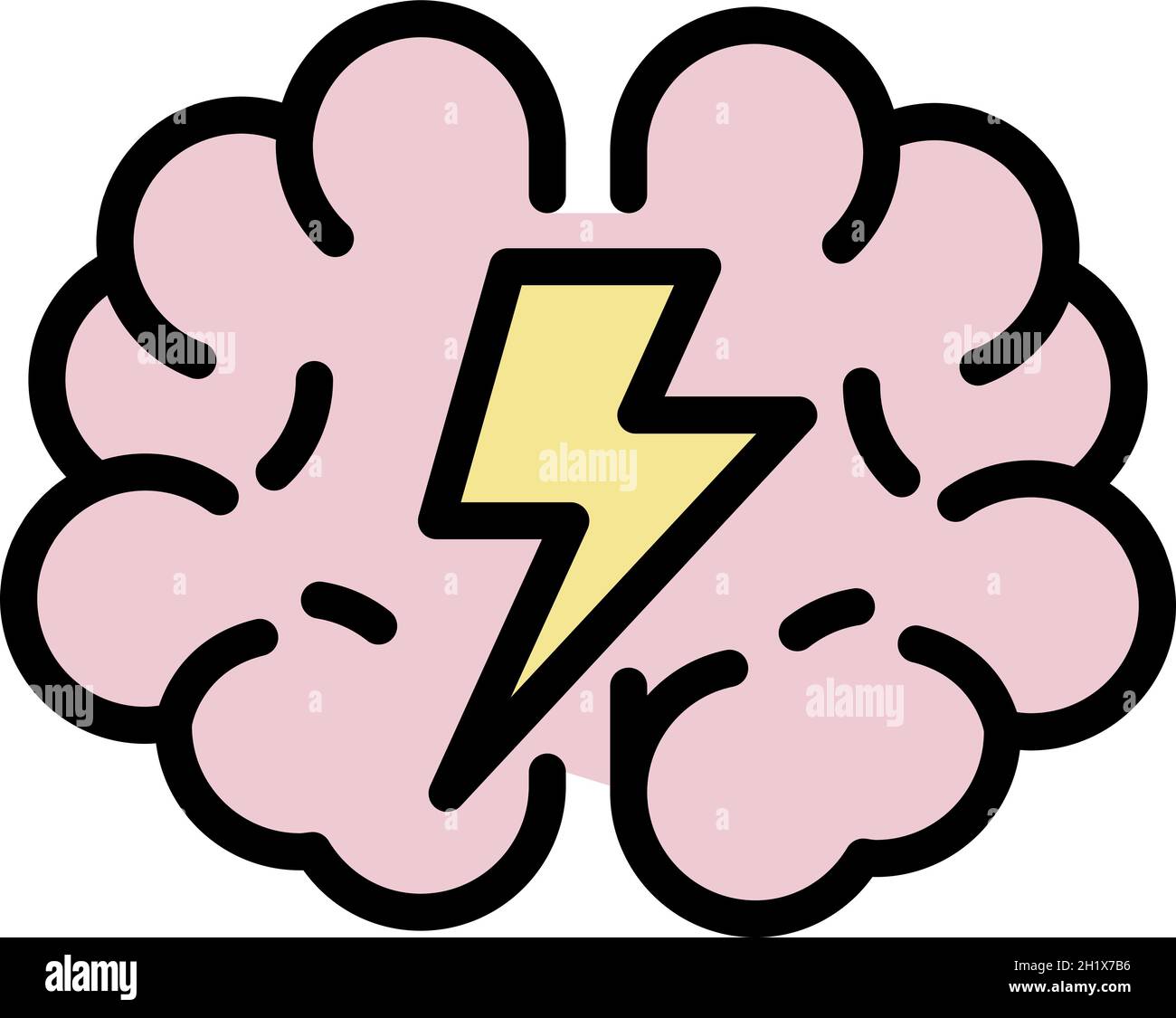 Brainstorming icon. Outline brainstorming vector icon color flat isolated Stock Vector
