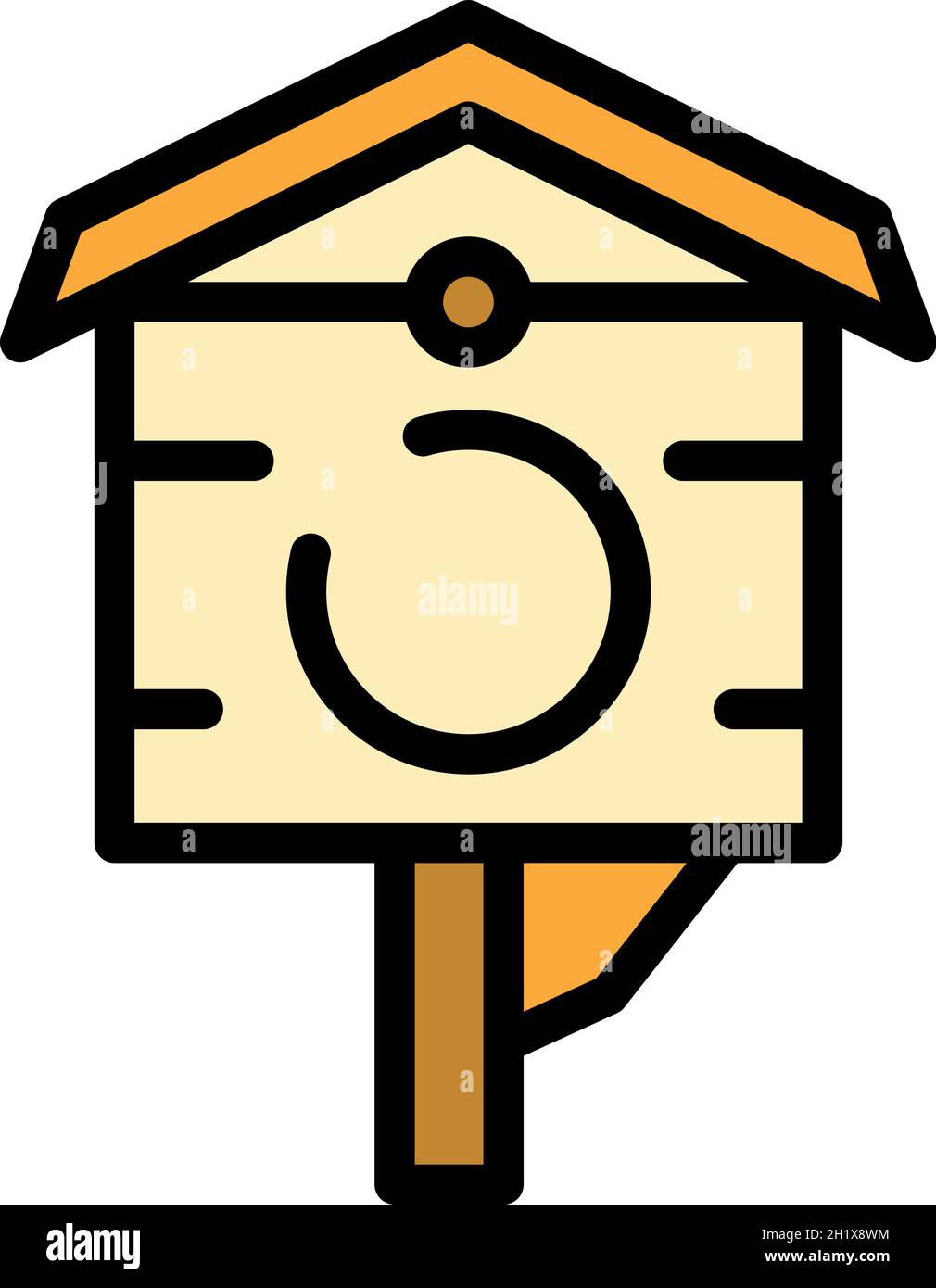 Bird house icon. Outline bird house vector icon color flat isolated Stock Vector