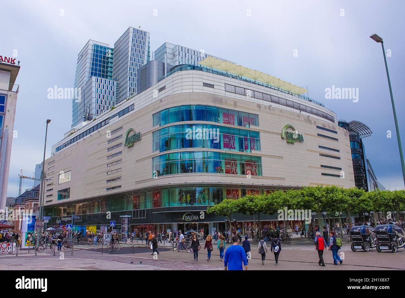 Frankfurt, Germany - June 15, 2016: Facade of the modern shopping mall ...