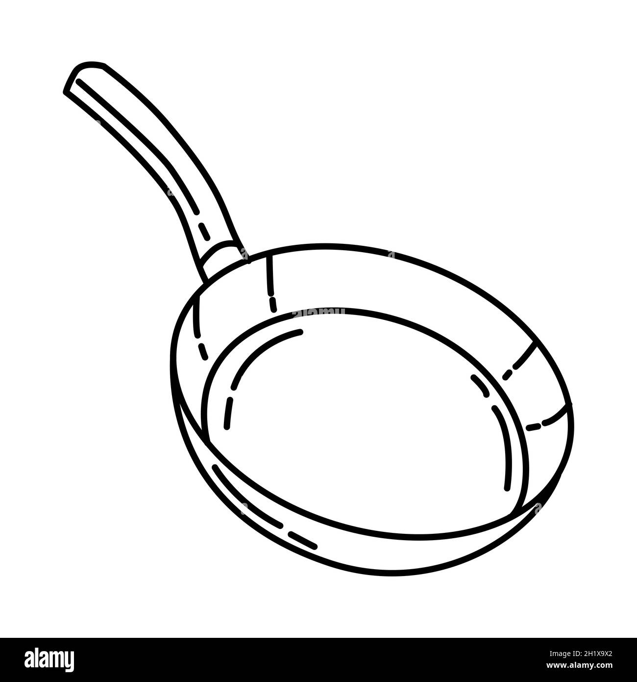 Pan Drawing and Coloring - Cooking Utensils Drawing and Coloring 
