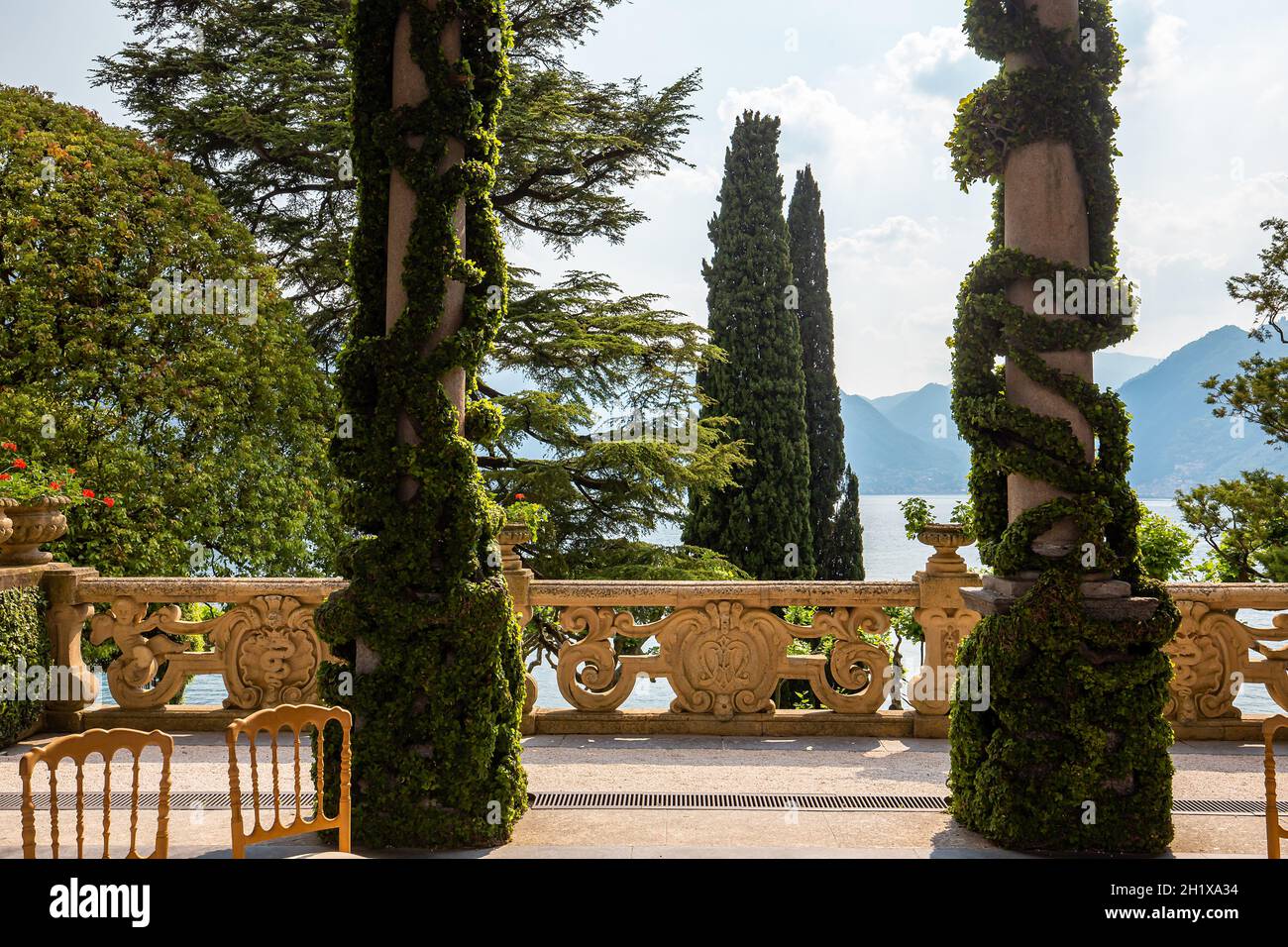 LENNO, ITALY, JUNE 04, 2019 : exteriors of villa del Balbianello, on lake Como, june 04, 2019, in Lenno, italy Stock Photo