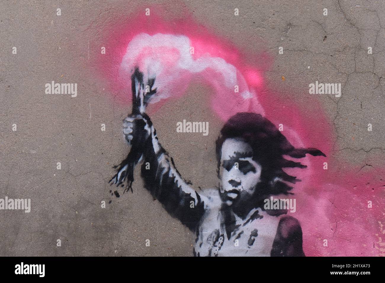 Banksy child hi-res stock photography and images - Alamy