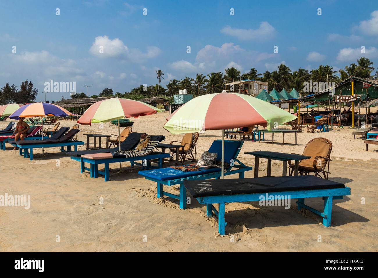 Beautiful, tourist beach in Benaulim, Goa in India Stock Photo