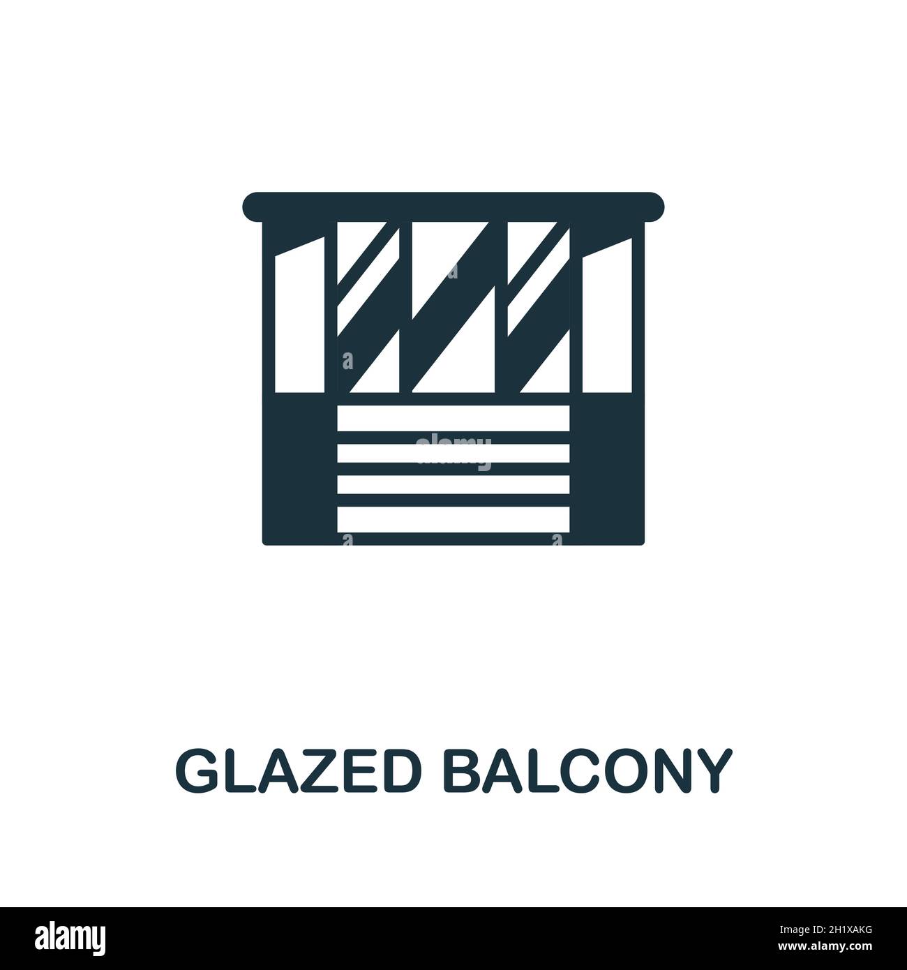 Glazed Balcony icon. Monochrome sign from balcony collection. Creative Glazed Balcony icon illustration for web design, infographics and more Stock Vector