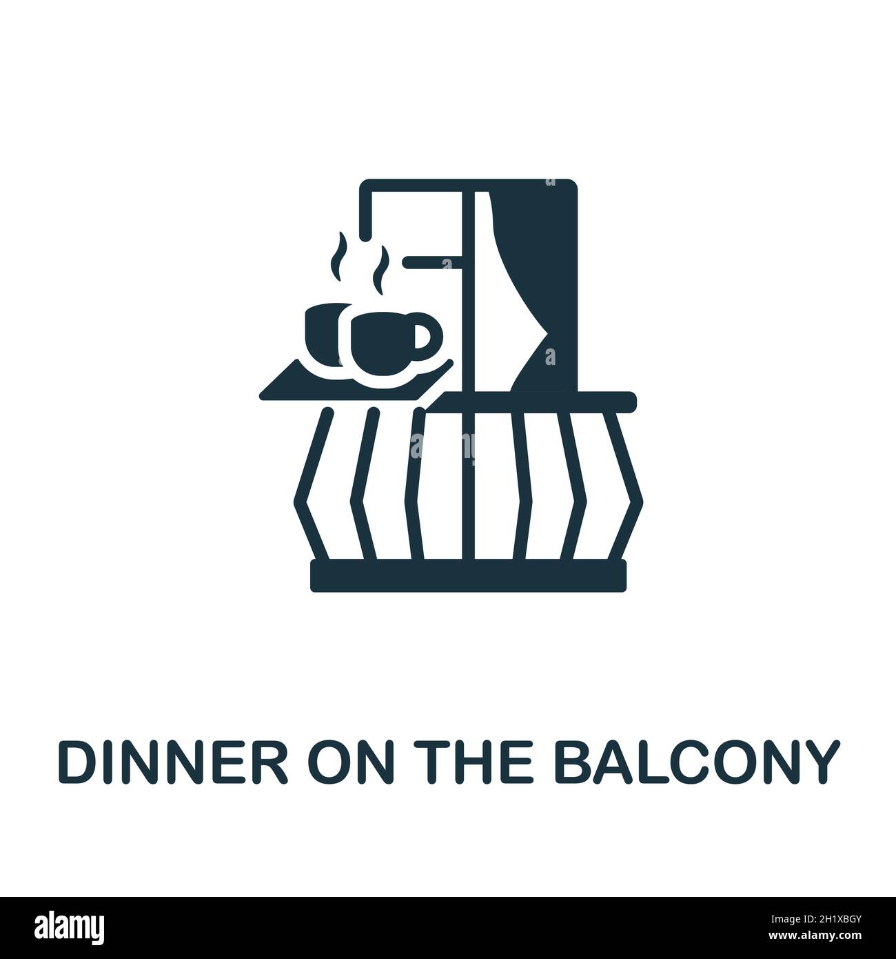 Dinner On The Balcony icon. Monochrome sign from balcony collection. Creative Dinner On The Balcony icon illustration for web design, infographics and Stock Vector