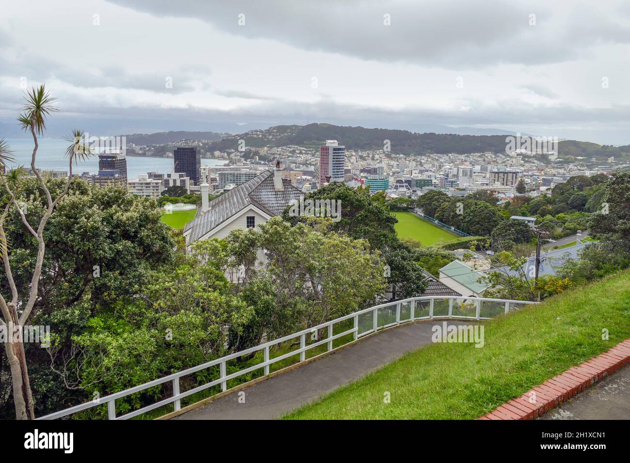 Impression of Wellington, the capital city of New Zealand Stock Photo