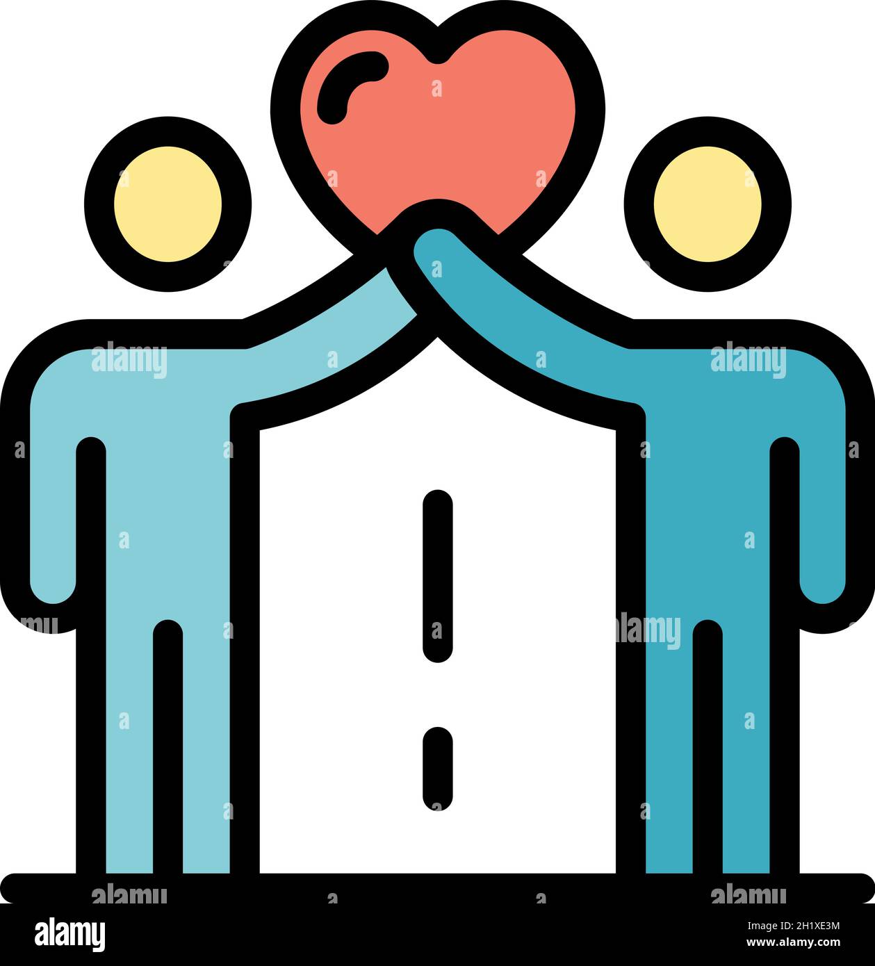 Support friendship icon. Outline support friendship vector icon color ...