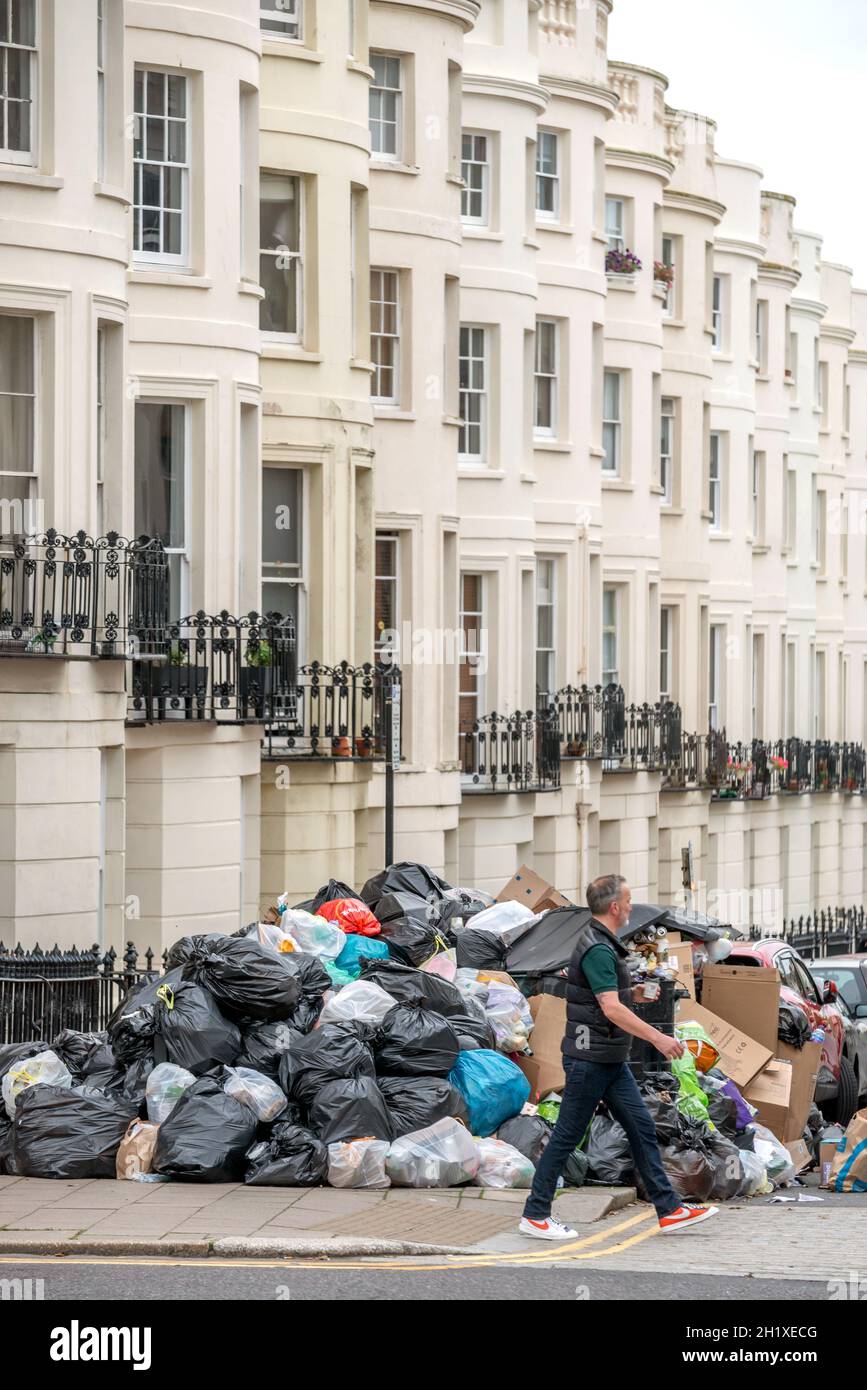 Brighton, October 18th 2021 Brighton refuse collectors' strike Stock