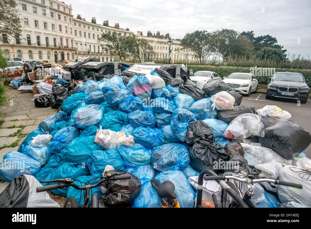Brighton, October 18th 2021 Brighton refuse collectors' strike Stock