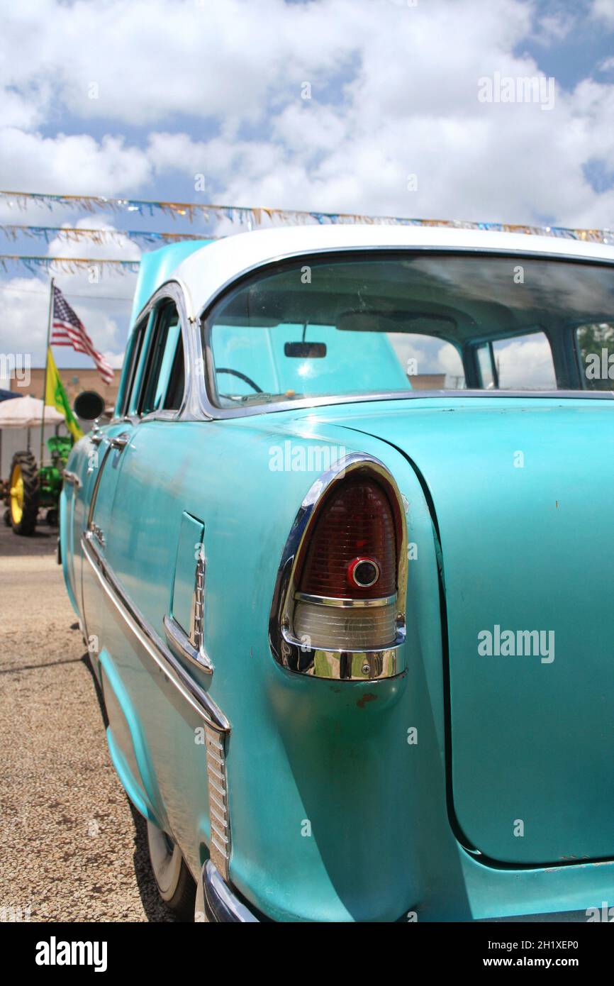 Jacksonville, Texas June 9 Antique car and tractor on display near