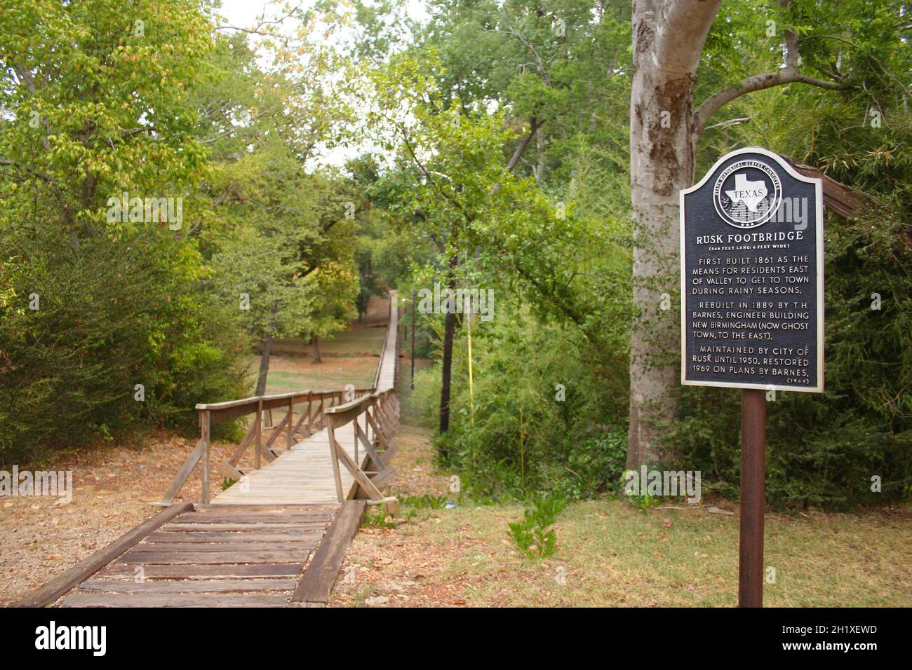 Rusk, Texas Historic Footbridge in Rusk, TX believed to be the longest