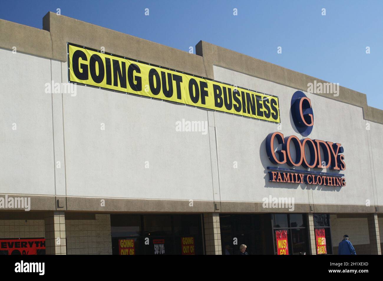 Tyler, TX Goody's Family Clothing Store with Going out of Business signs Stock Photo Alamy