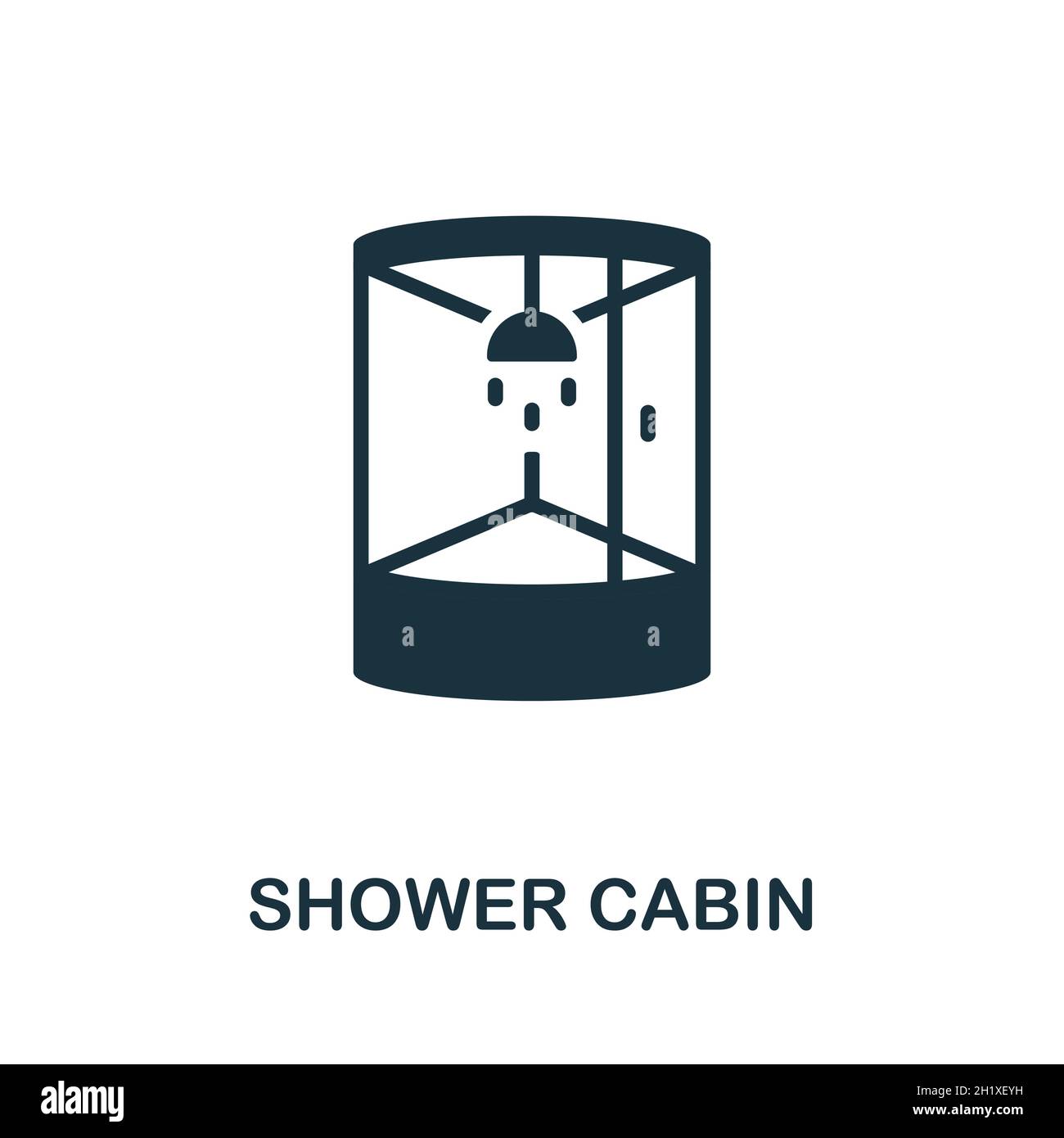 Shower Cabin icon. Monochrome sign from bathroom collection. Creative Shower Cabin icon illustration for web design, infographics and more Stock Vector