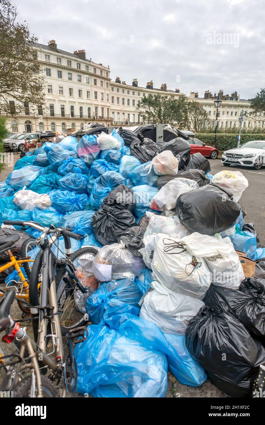 Brighton, October 18th 2021 Brighton refuse collectors' strike Stock