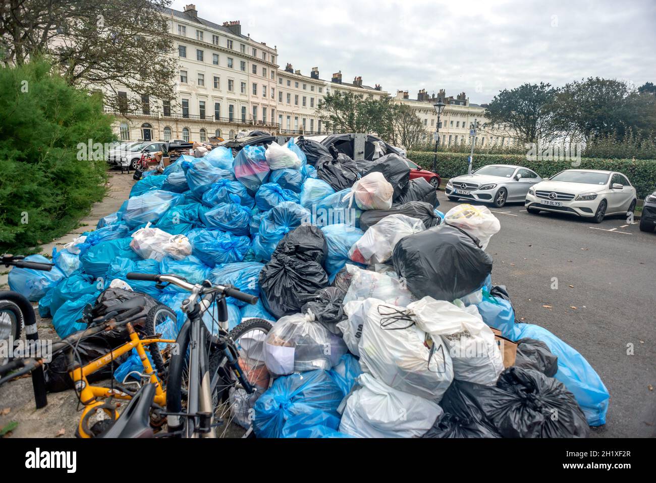 Brighton, October 18th 2021 Brighton refuse collectors' strike Stock
