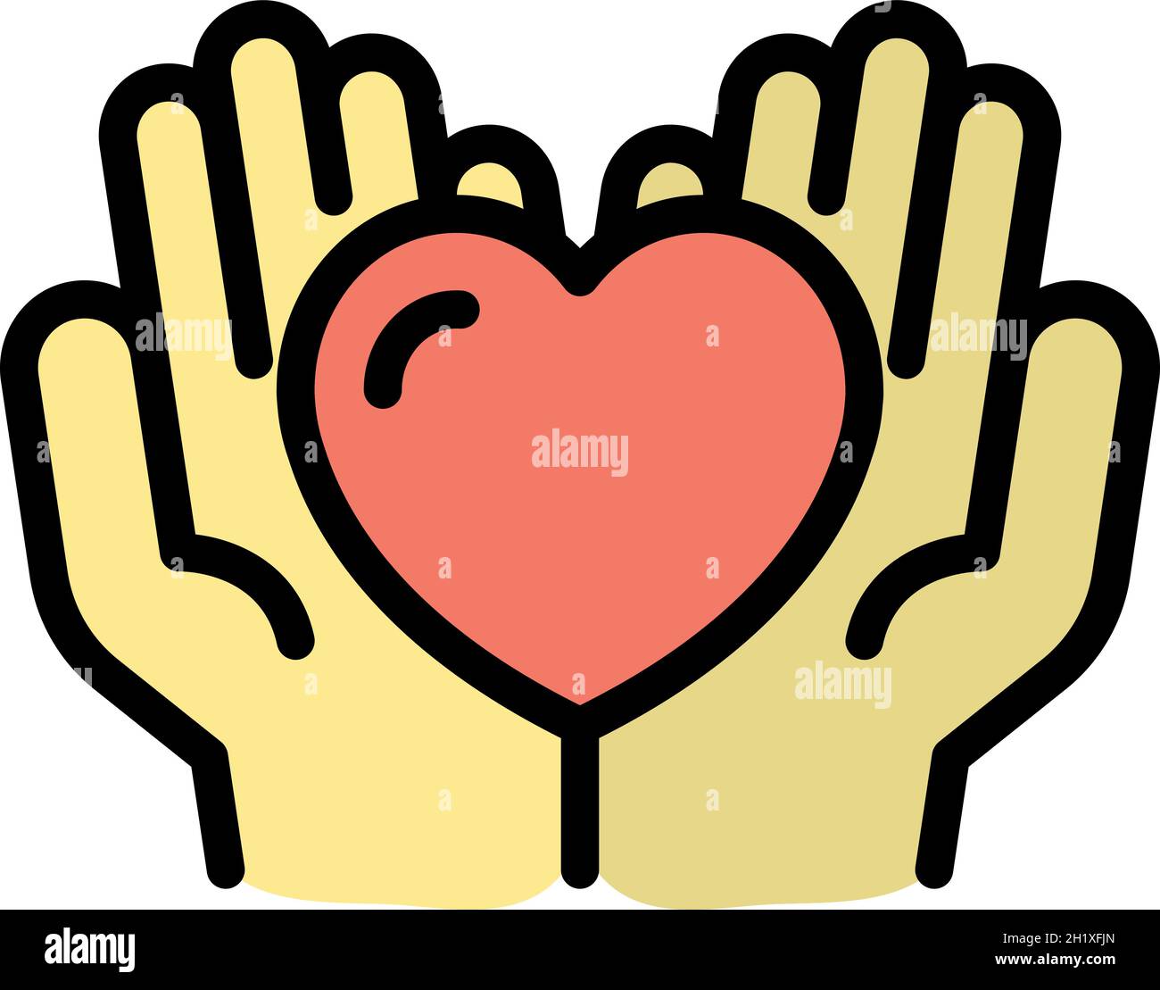 Love care icon. Outline love care vector icon color flat isolated Stock Vector