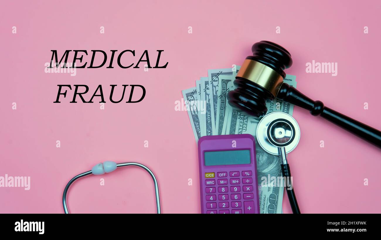 Selective focus on gavel and stethoscope. Medical fraud and scam concept. Life insurance fraud Stock Photo