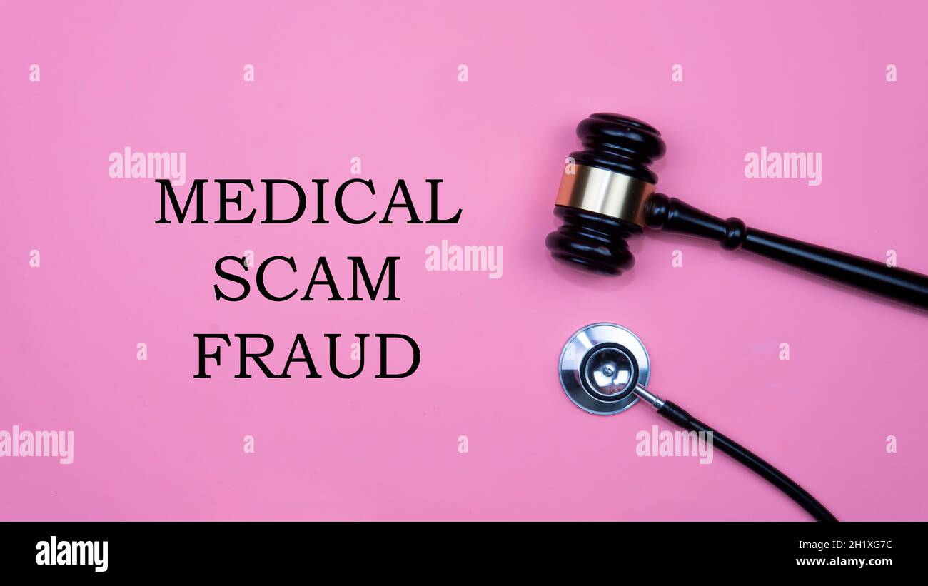 Selective focus on gavel and stethoscope. Medical fraud and scam concept. Life insurance fraud Stock Photo