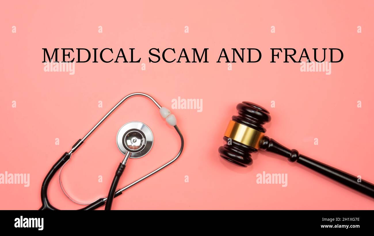 Selective focus on gavel and stethoscope. Medical fraud and scam concept. Life insurance fraud Stock Photo
