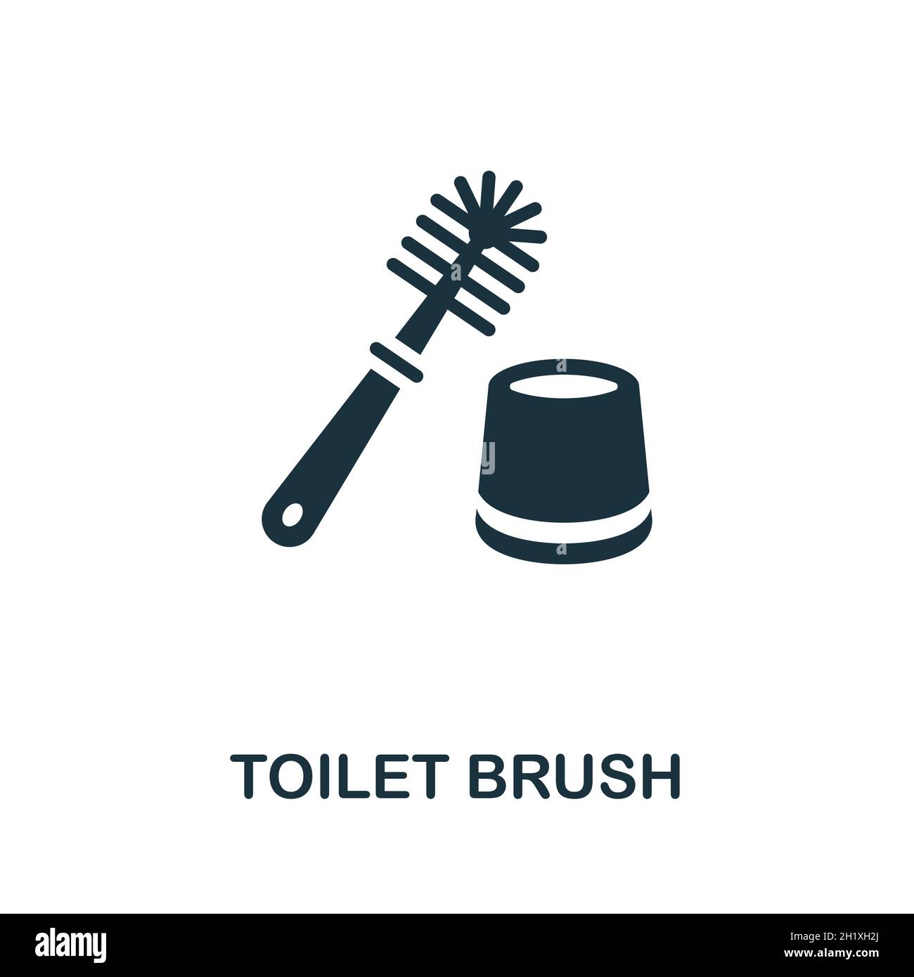 Toilet Brush icon. Monochrome sign from bathroom collection. Creative