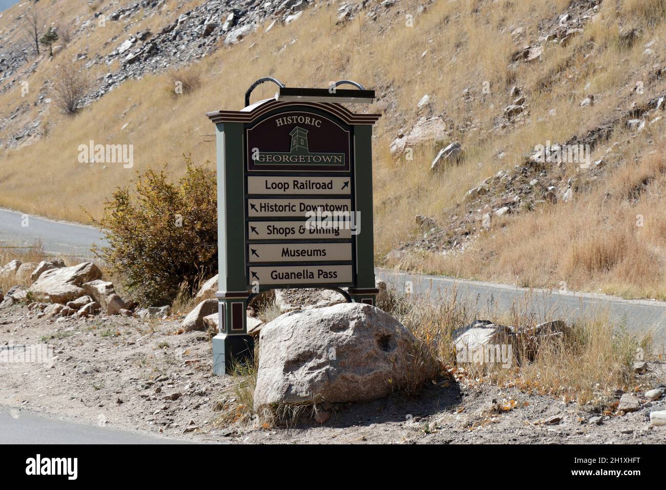 CO, USA October 8, 2020 Historic road sign