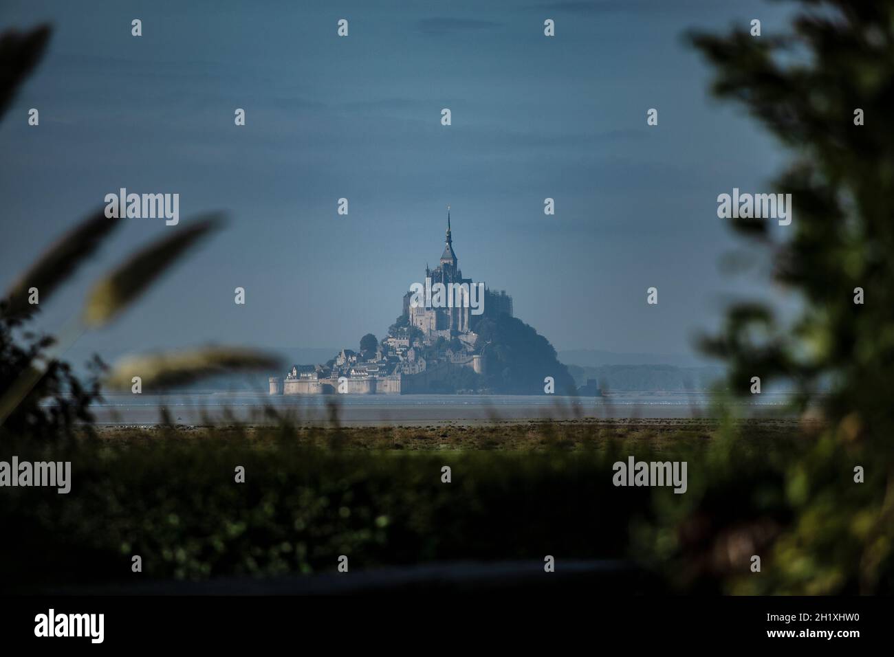 Klosterberg Mont-Saint-Michel an der Küste in der Normandie. Stock Photo