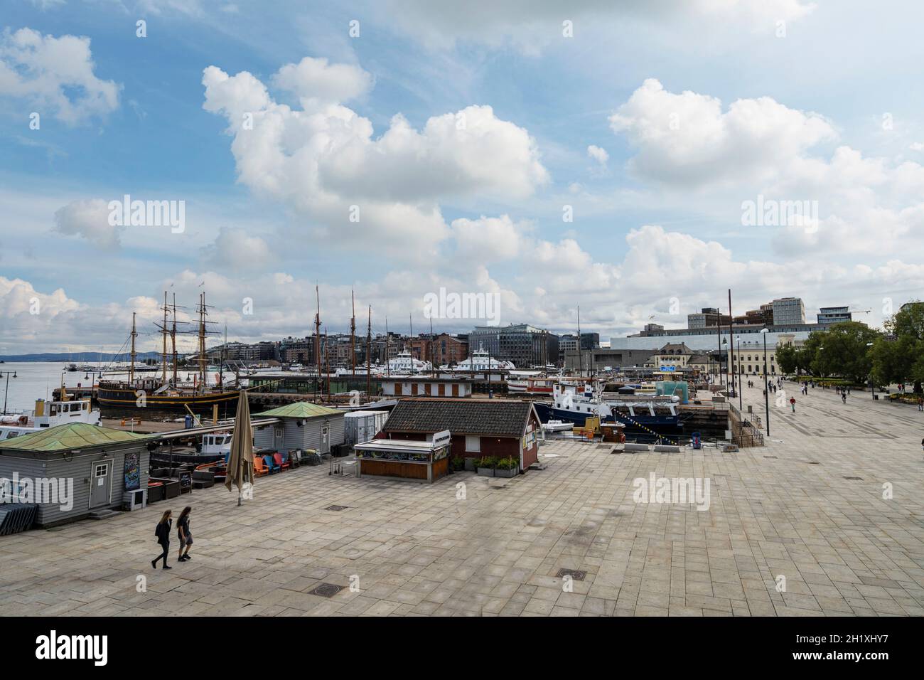 Oslo, Norway. September 2021. panoramic view of the city port Stock Photo