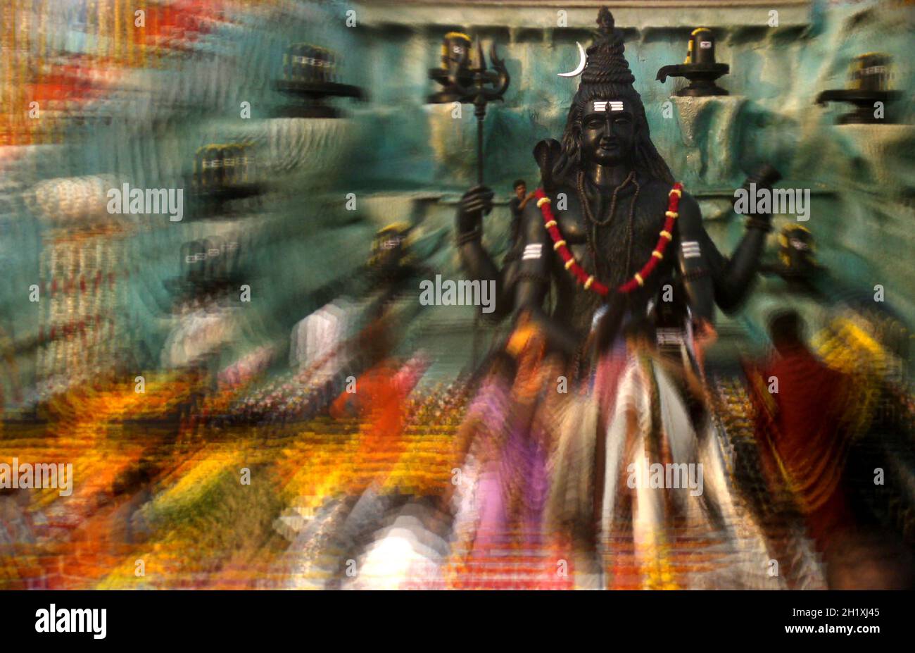 HYDERABAD,INDIAOCTOBER 28, 2017; View of Indian Hindu God Shiva Idol