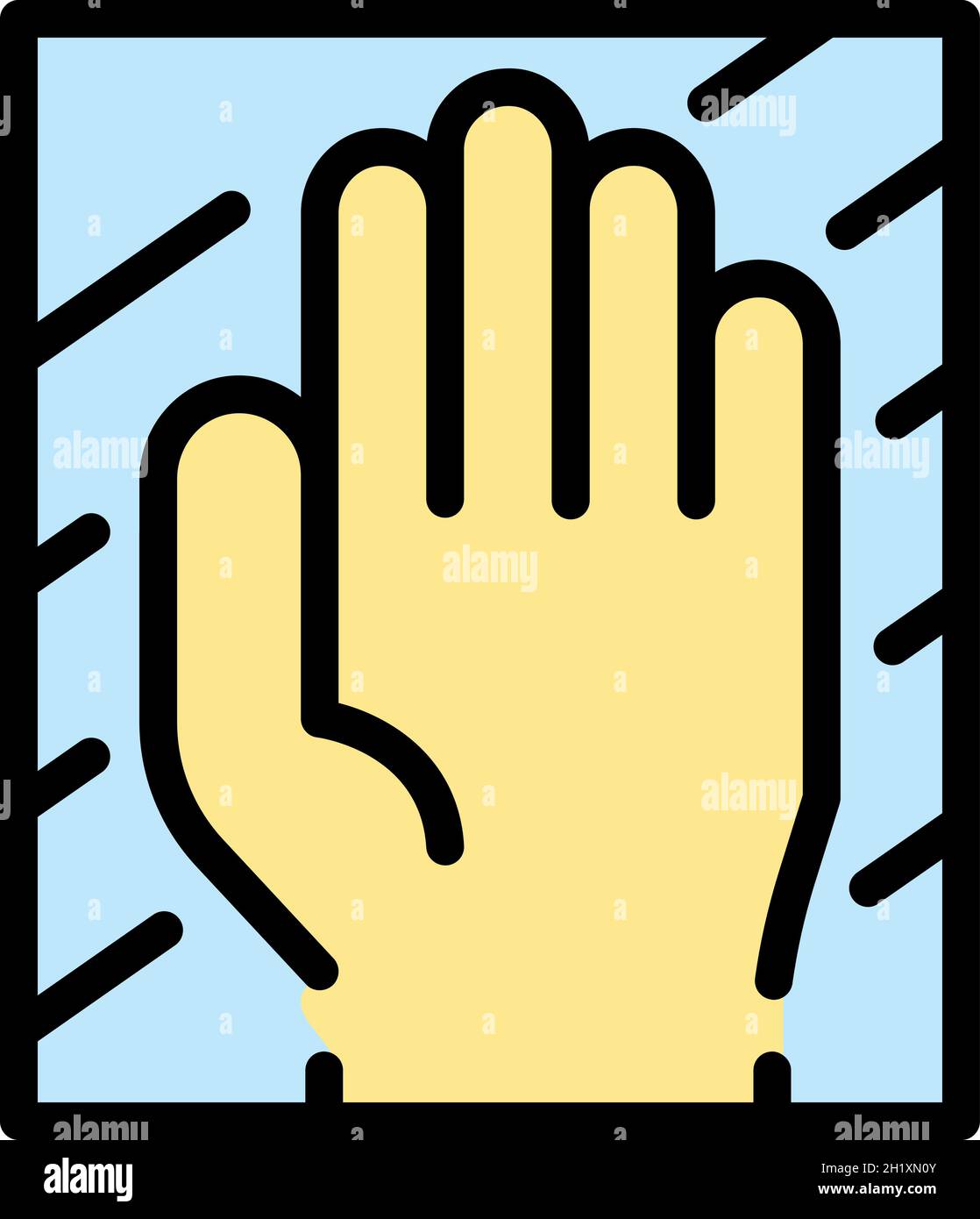 Hand authentication icon. Outline hand authentication vector icon color flat isolated Stock Vector