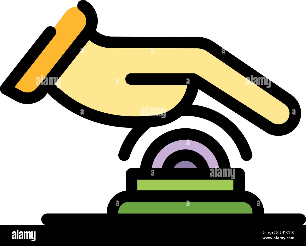 Hand touch authentication icon. Outline hand touch authentication vector icon color flat isolated Stock Vector