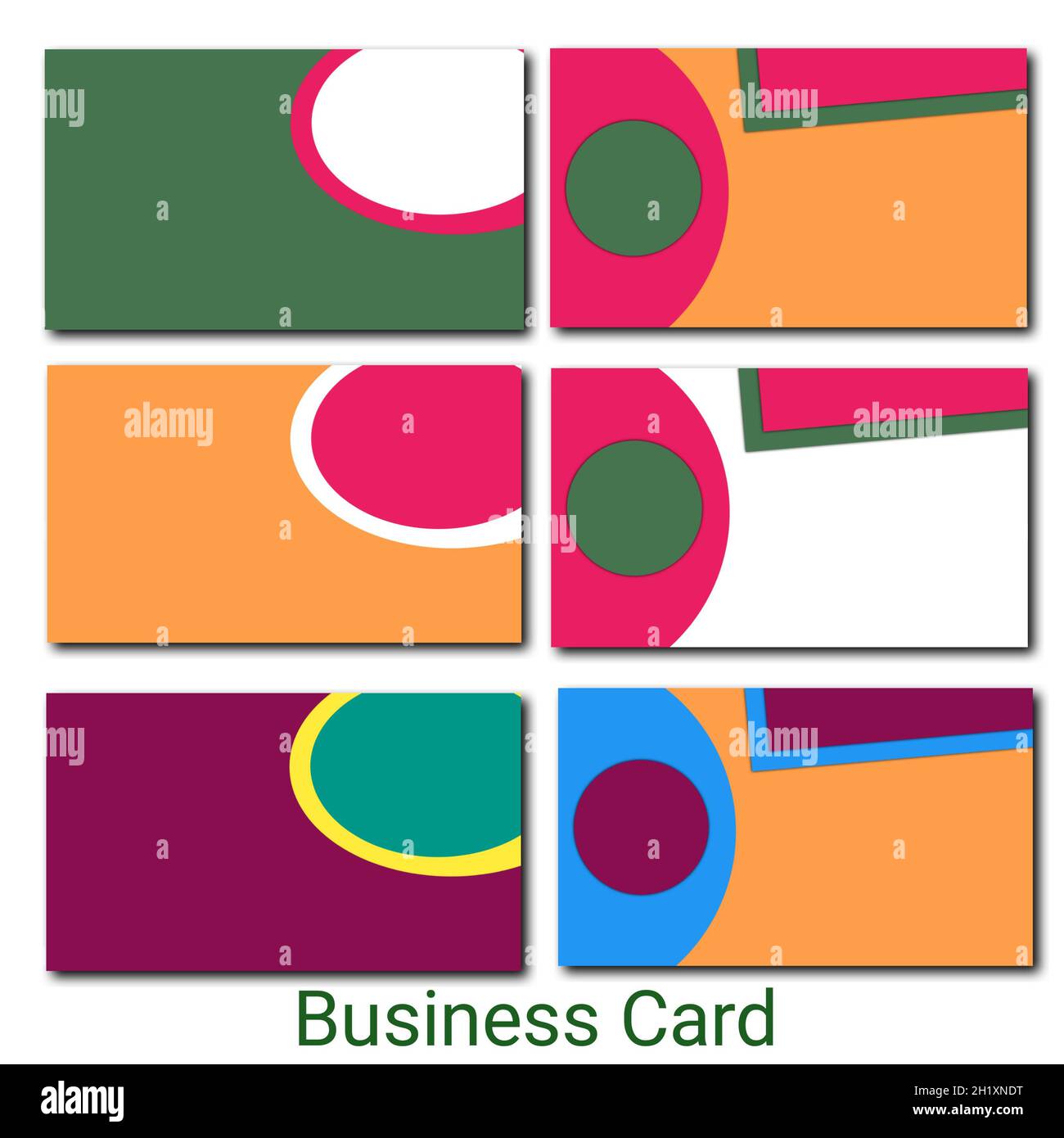 Blank Business card and visiting card design set colorful white background  Stock Photo - Alamy