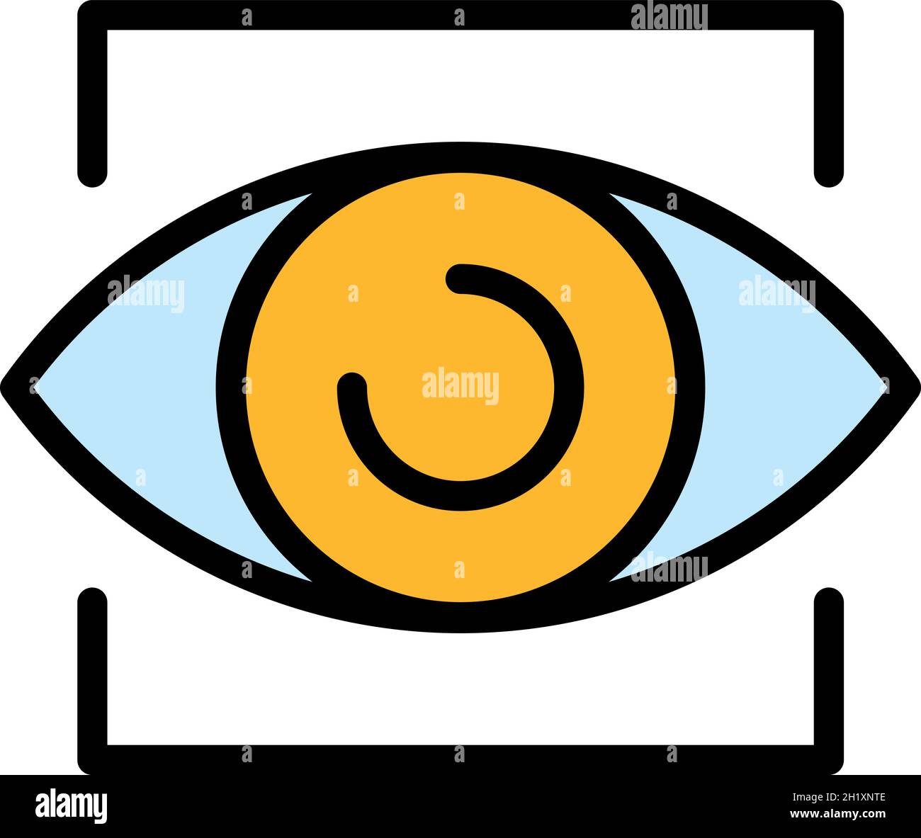 Eye scanner icon. Outline eye scanner vector icon color flat isolated Stock Vector