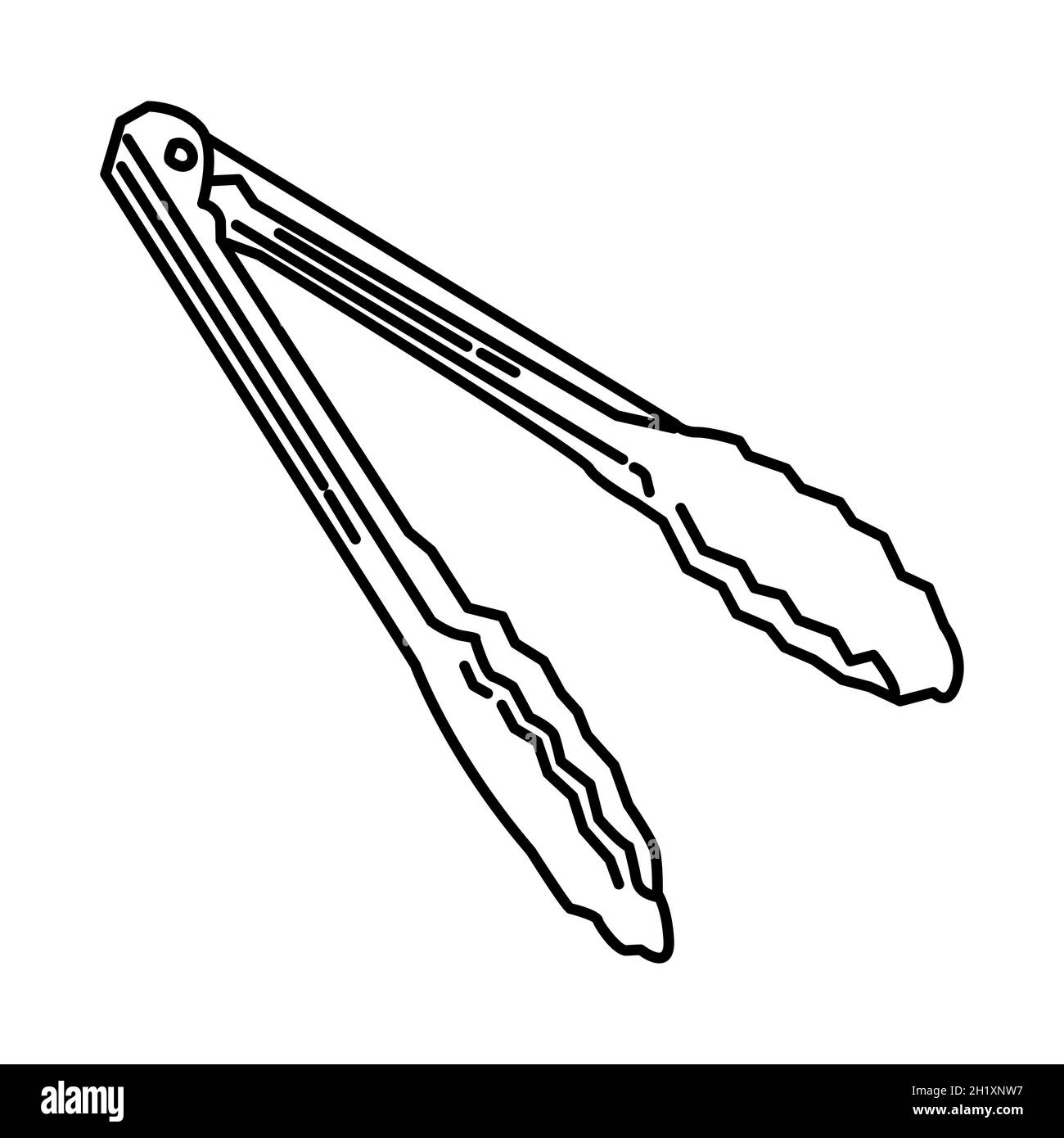 Tongs Part of Cooking Accessories and Equipment Device Hand Drawn Icon