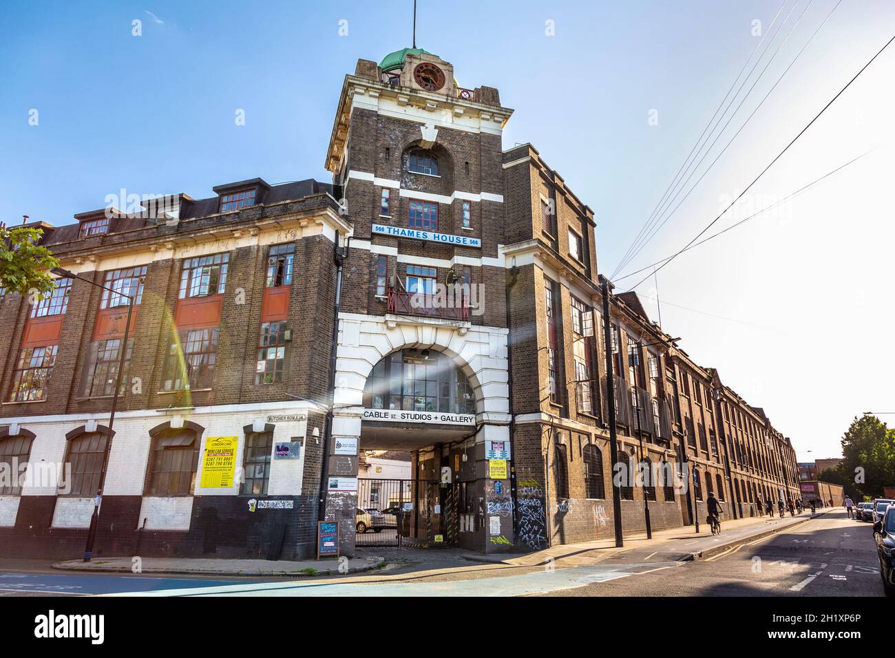 Exterior of the Thames House now housing Cable Street Studios, Cable Street, Limehouse, London, UK Stock Photo