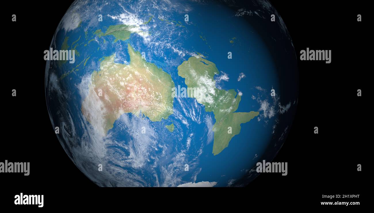 Zealandia continent in earth planet Stock Photo