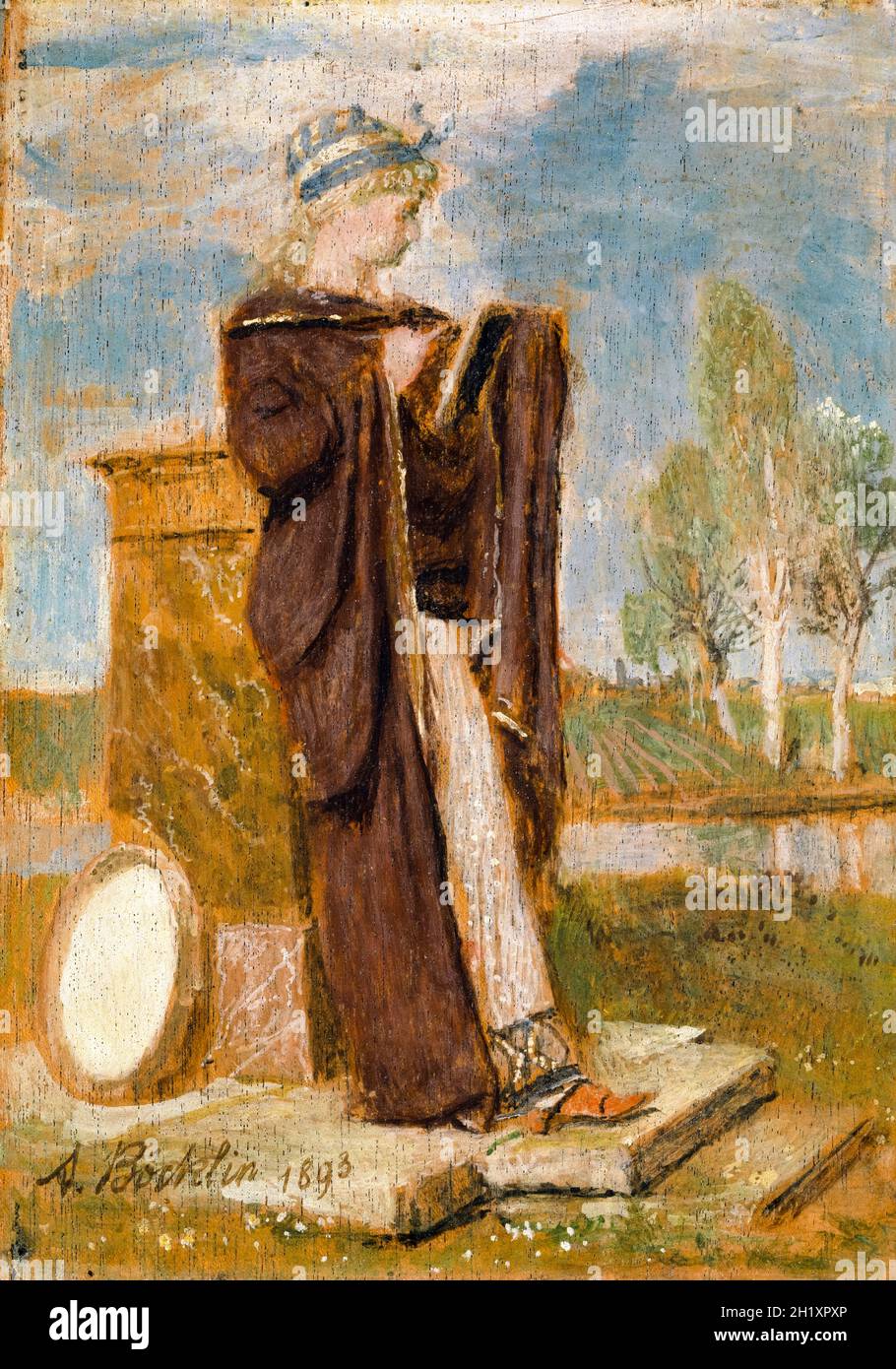 The Muse Thalia, painting by Arnold Böcklin, 1893 Stock Photo