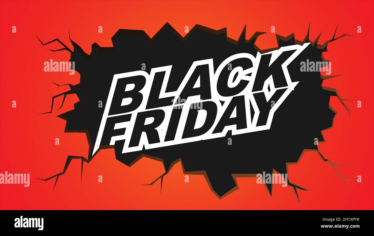 Black friday banner with text, Vector illustration Stock Vector