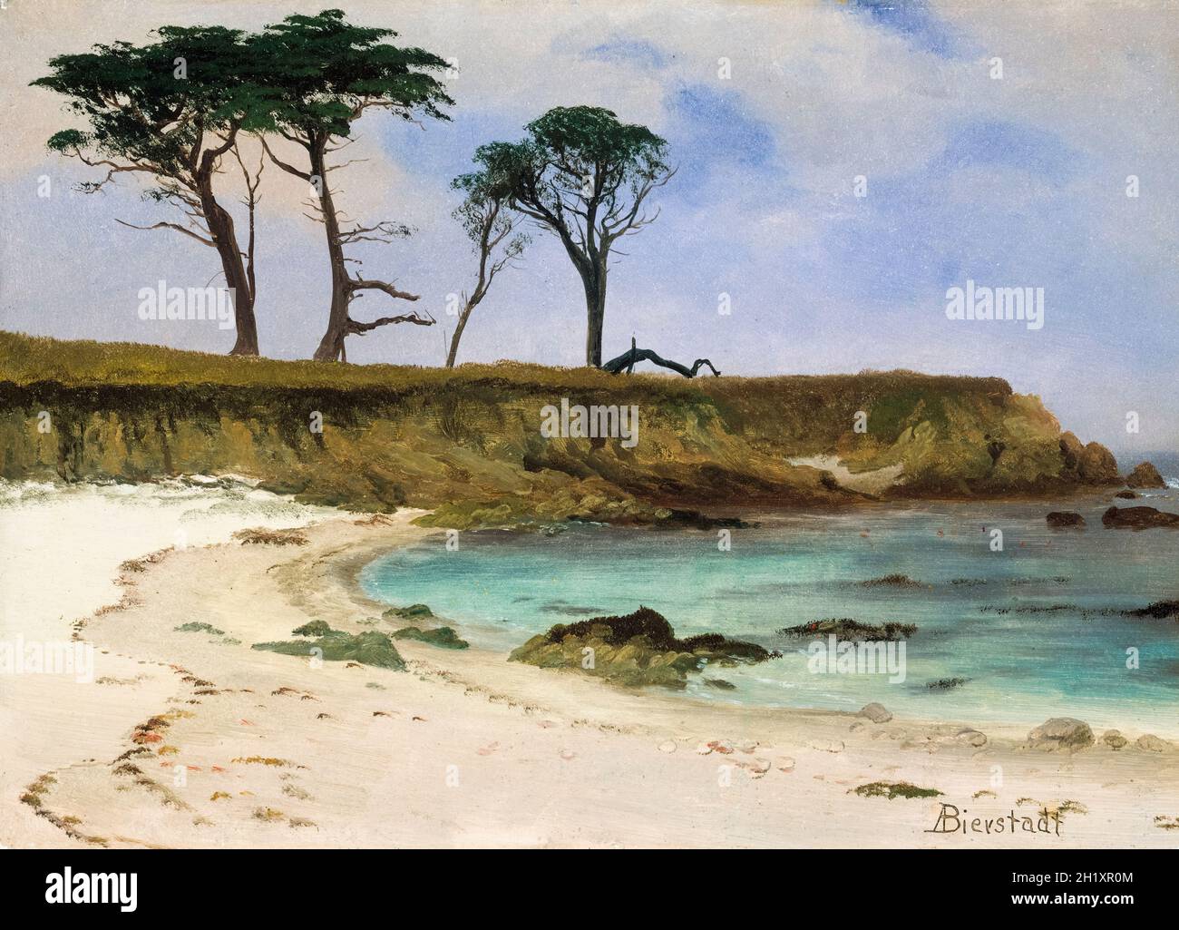 Sea Cove, painting by Albert Bierstadt, 1880-1890 Stock Photo