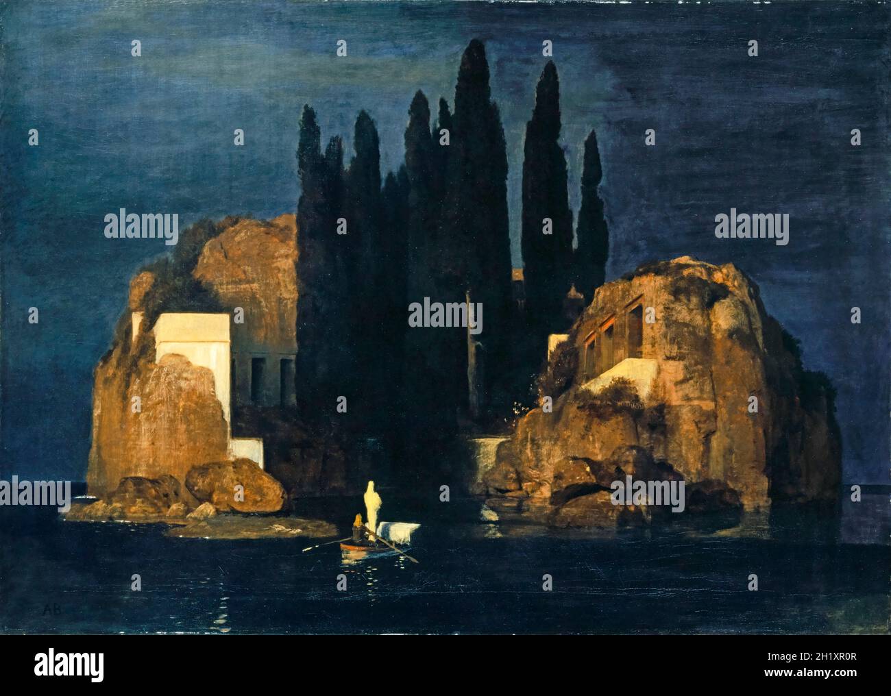 Toile Tableau Arnold Böcklin - L’Île Des Morts - Poster 60x90cm Sans Cadre