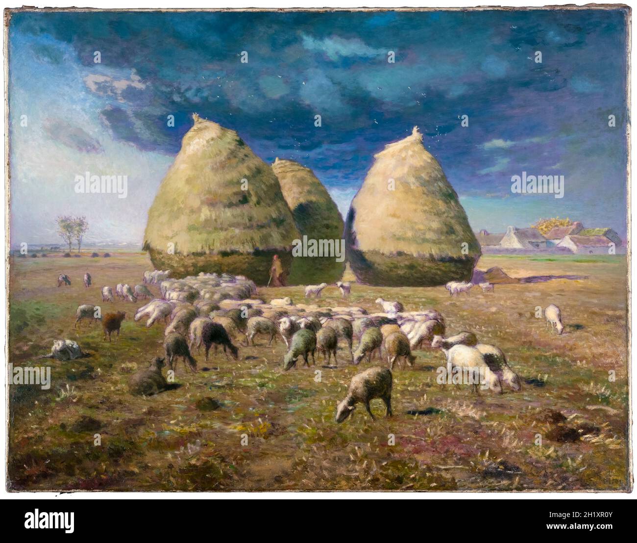 Jean Francois Millet, landscape painting, Haystacks Autumn, circa 1874