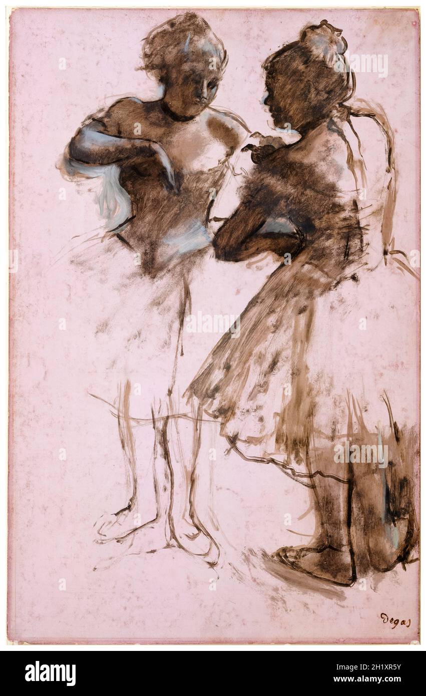 Edgar Degas, Two Dancers, drawing, 1873 Stock Photo