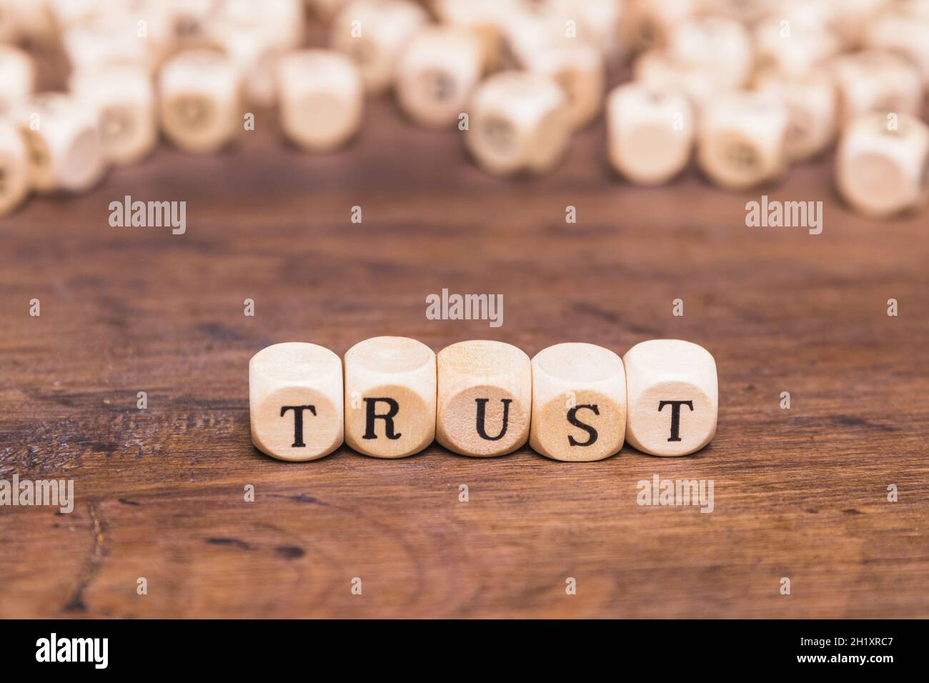 trust word made with wooden blocks. Resolution and high quality beautiful photo Stock Photo