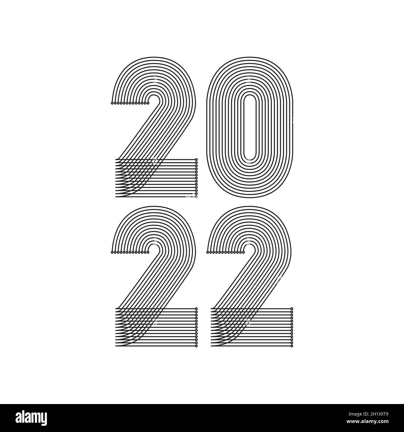 2022 Happy New Year. Abstract geometric cover design background. 2022  numbers in thin lines striped style vector illustration. Annual Report,  banner Stock Vector Image & Art - Alamy