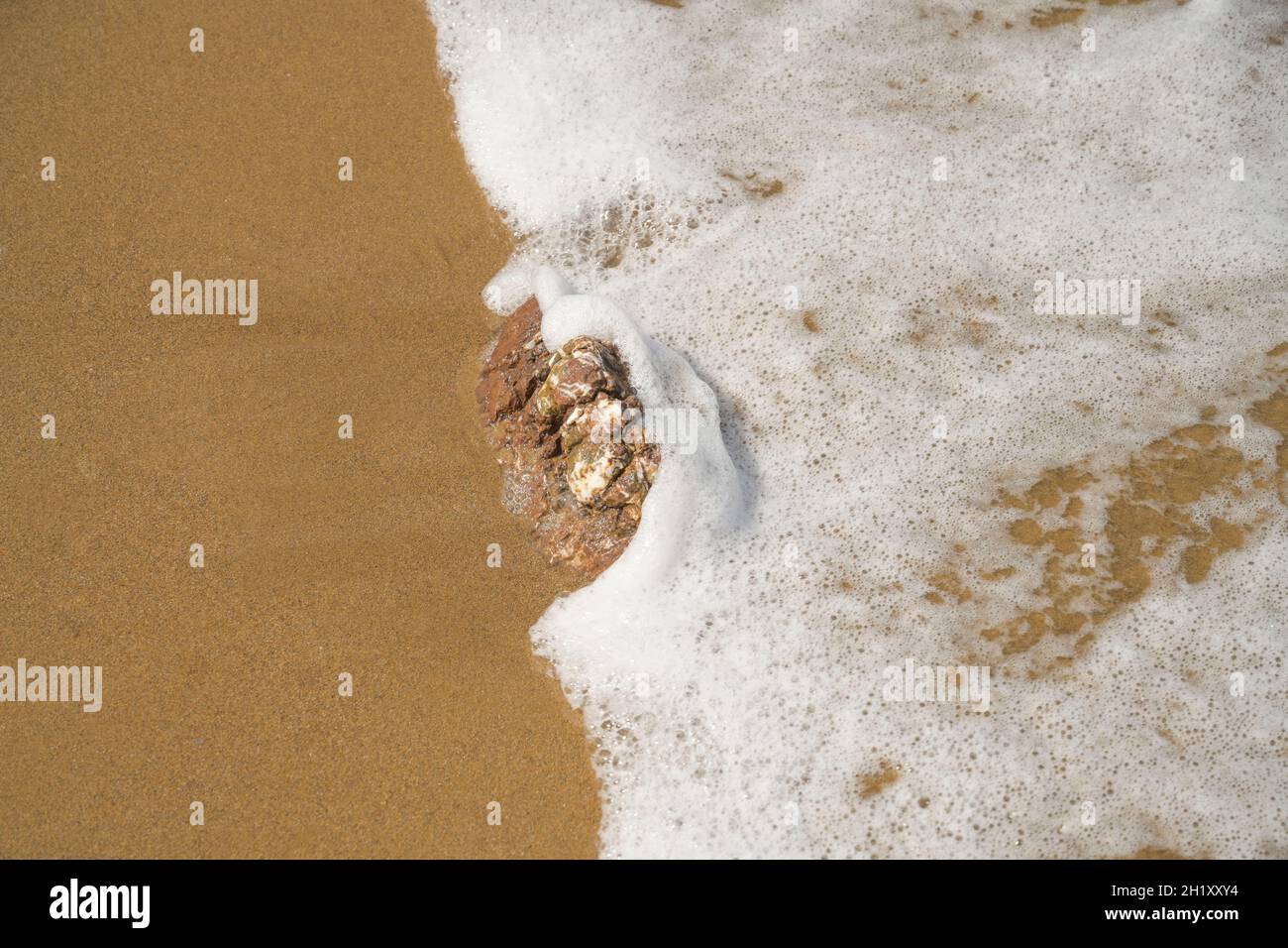 Sandstrand, Welle, Sand Wasser, Strand, Kissamos, Kreta, Griechenland Stock Photo