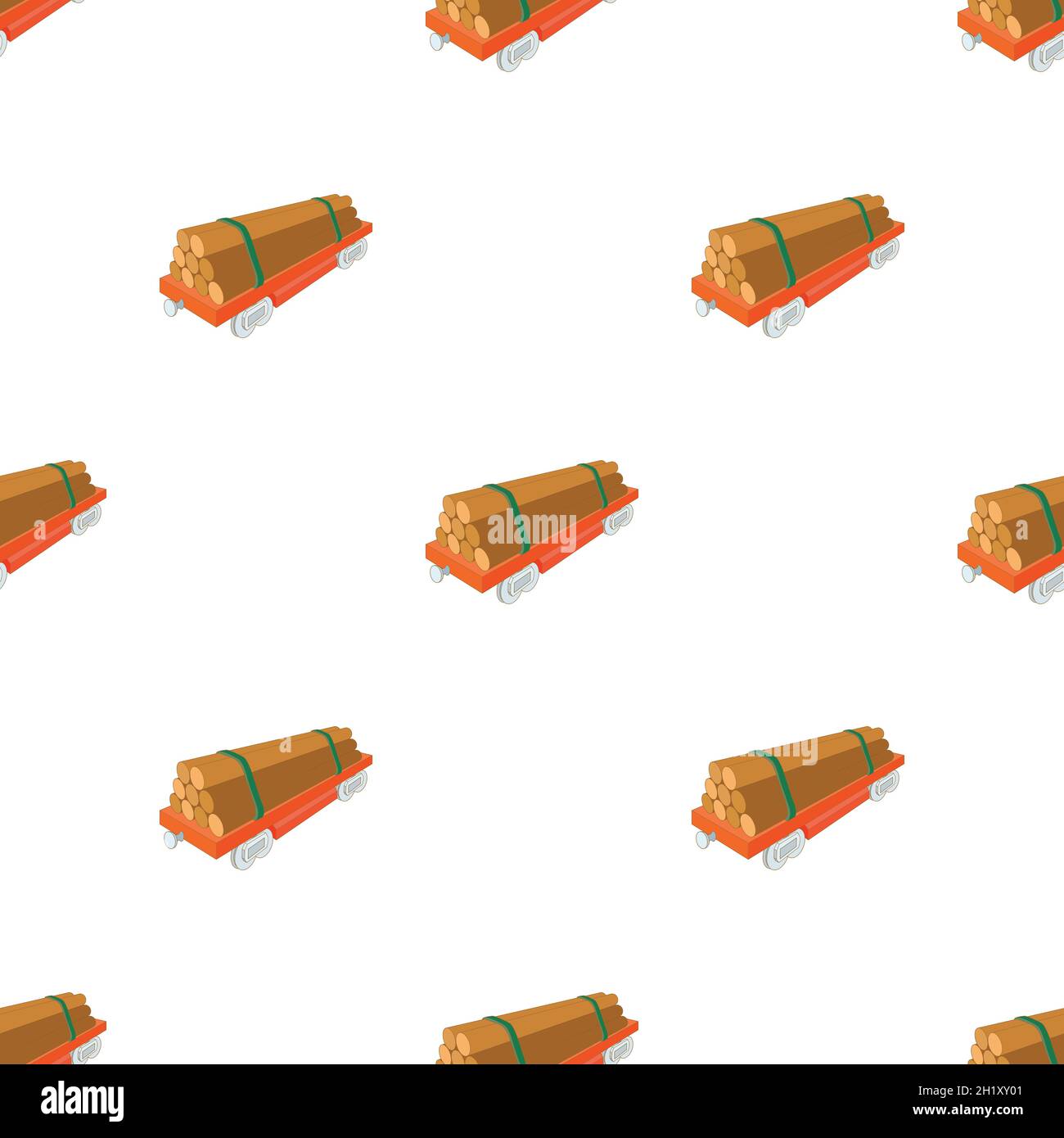 Train wagon loaded with logs pattern seamless background texture repeat ...